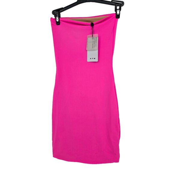 AYM Size Small Dress Hot Pink Mini Strapless Bodycon Party NWT - Picture 1 of 6